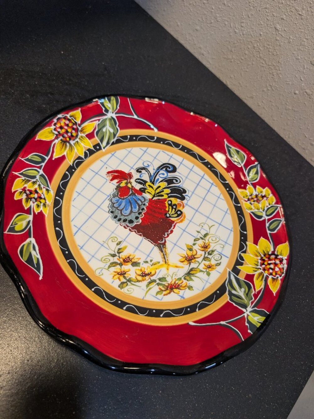 Vintage Certified International Chanticleer Rooster Dinner Plate By Julie Ueland